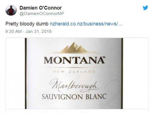 新西兰Montana品牌使用澳洲葡萄酿造葡萄酒