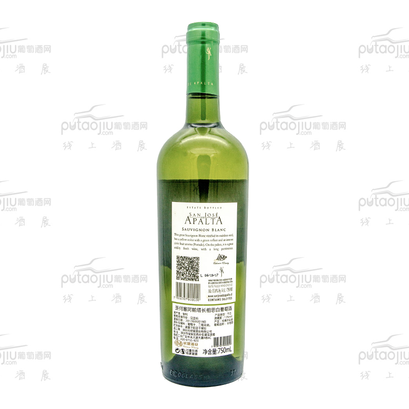 智利拉佩尔谷圣何塞阿帕塔长相思品种级干白葡萄酒