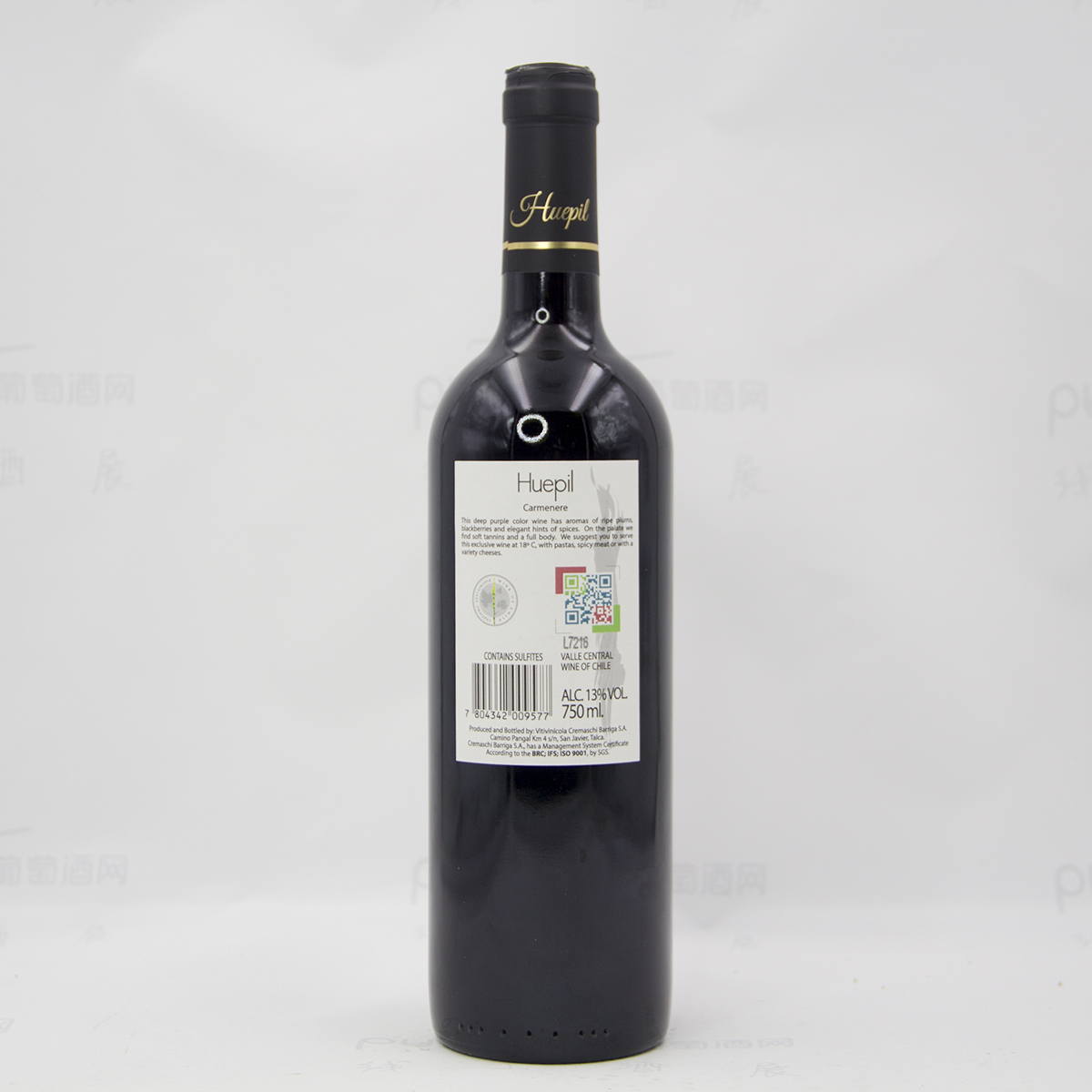 智利中央山谷格雷曼酒庄瓦帕佳美娜有机干红葡萄酒