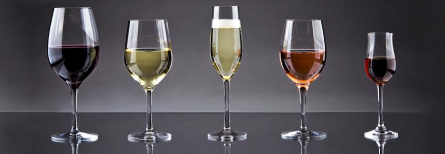 四种基本类型的酒杯