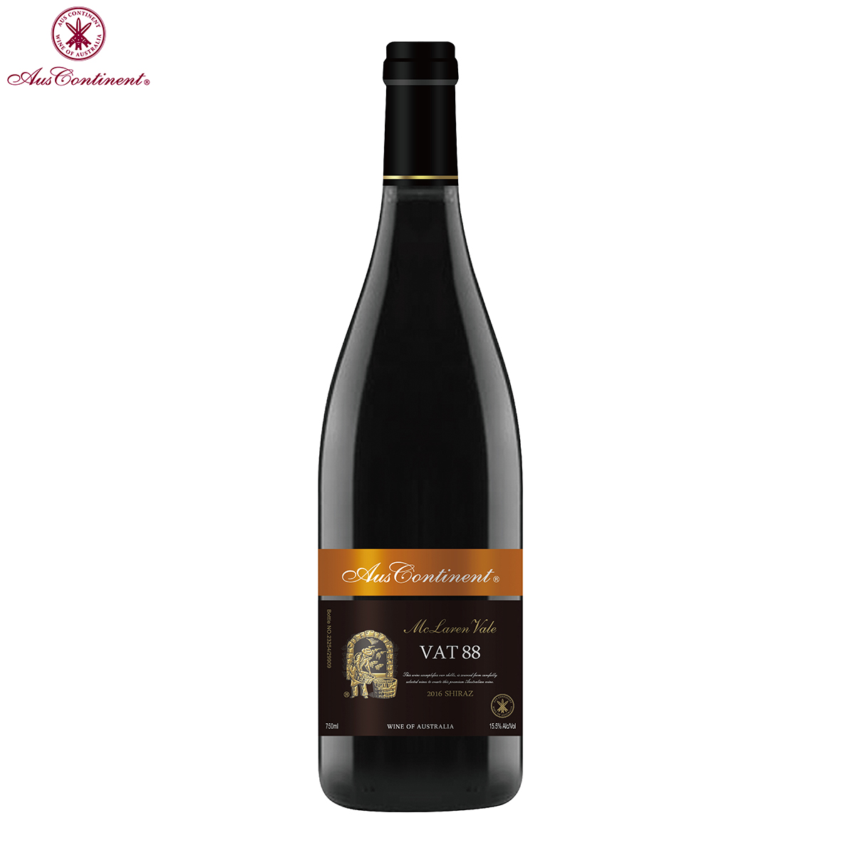 澳大利亚麦克拉伦谷产区澳洲大陆酒庄西拉VAT 88干红葡萄酒红酒