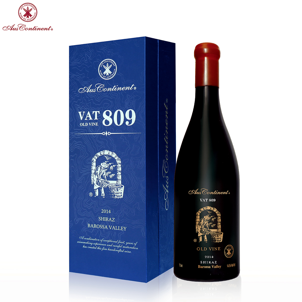 澳大利亚巴罗萨山谷澳洲大陆酒庄西拉VAT 809老树干红葡萄酒红酒