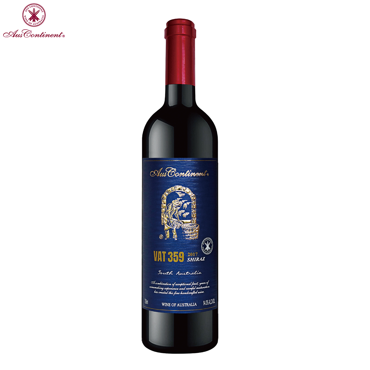 澳大利亚南澳产区澳洲大陆酒庄西拉VAT 359 干红葡萄酒红酒