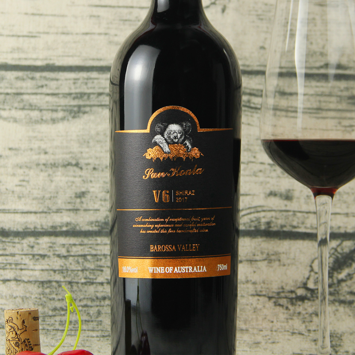 澳大利亚巴罗萨山谷阳光考拉V6老藤西拉干红葡萄酒