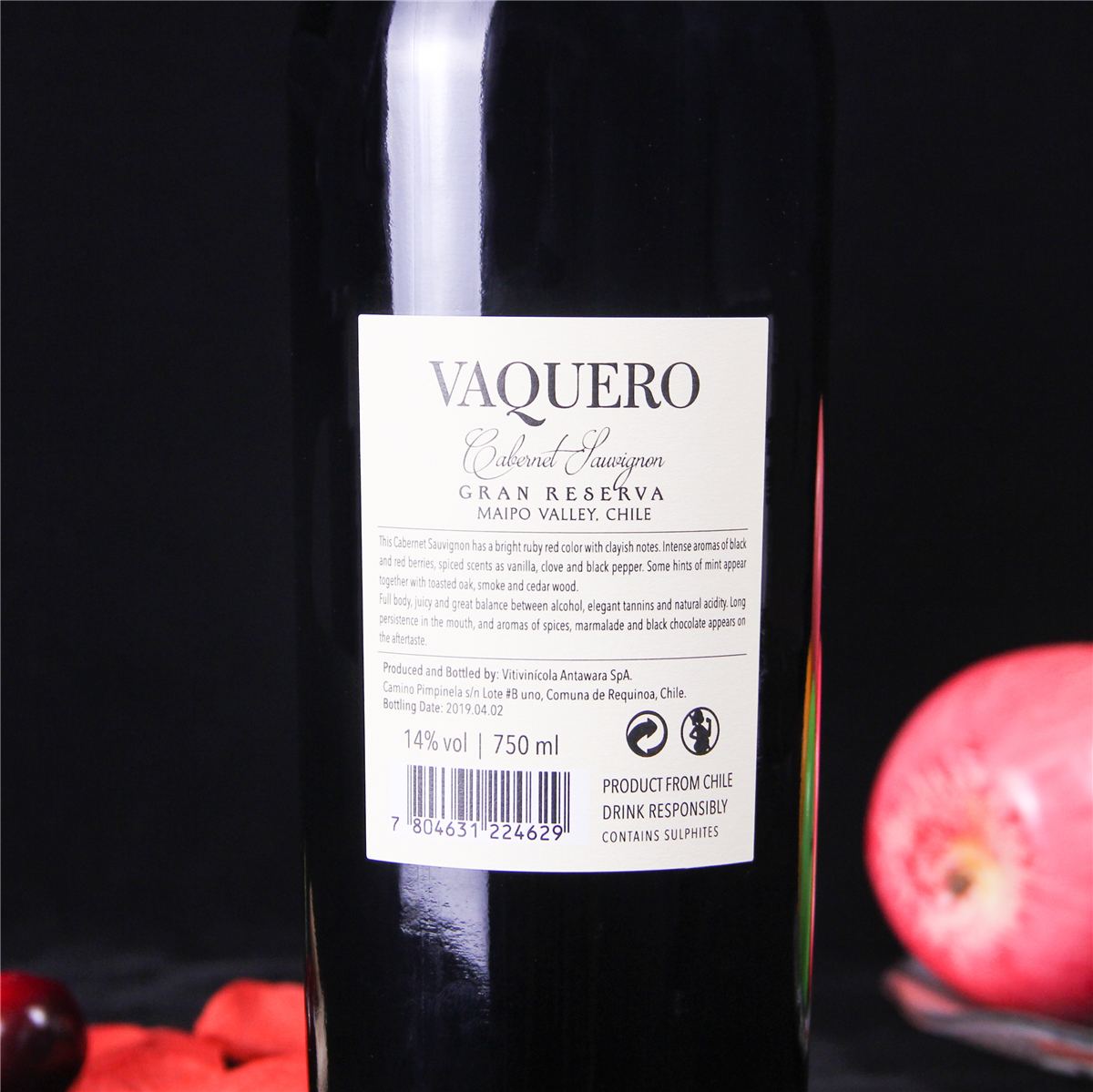 智利邁坡谷騎士維卡羅特級珍藏赤霞珠干紅葡萄酒紅酒