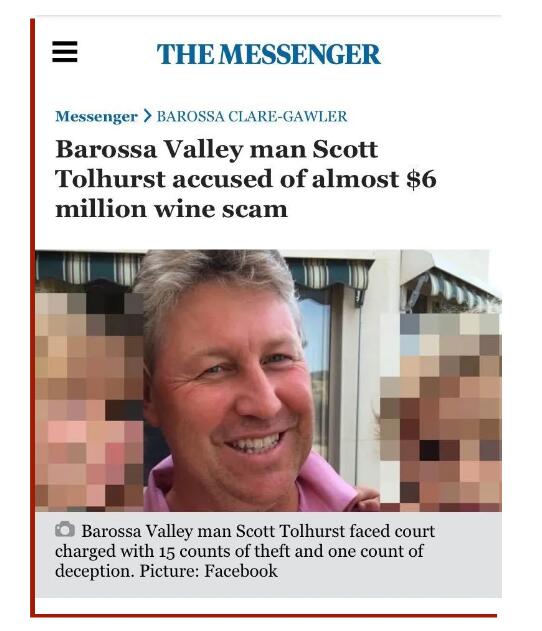 澳洲某男子被指控诈骗600万澳元葡萄酒款