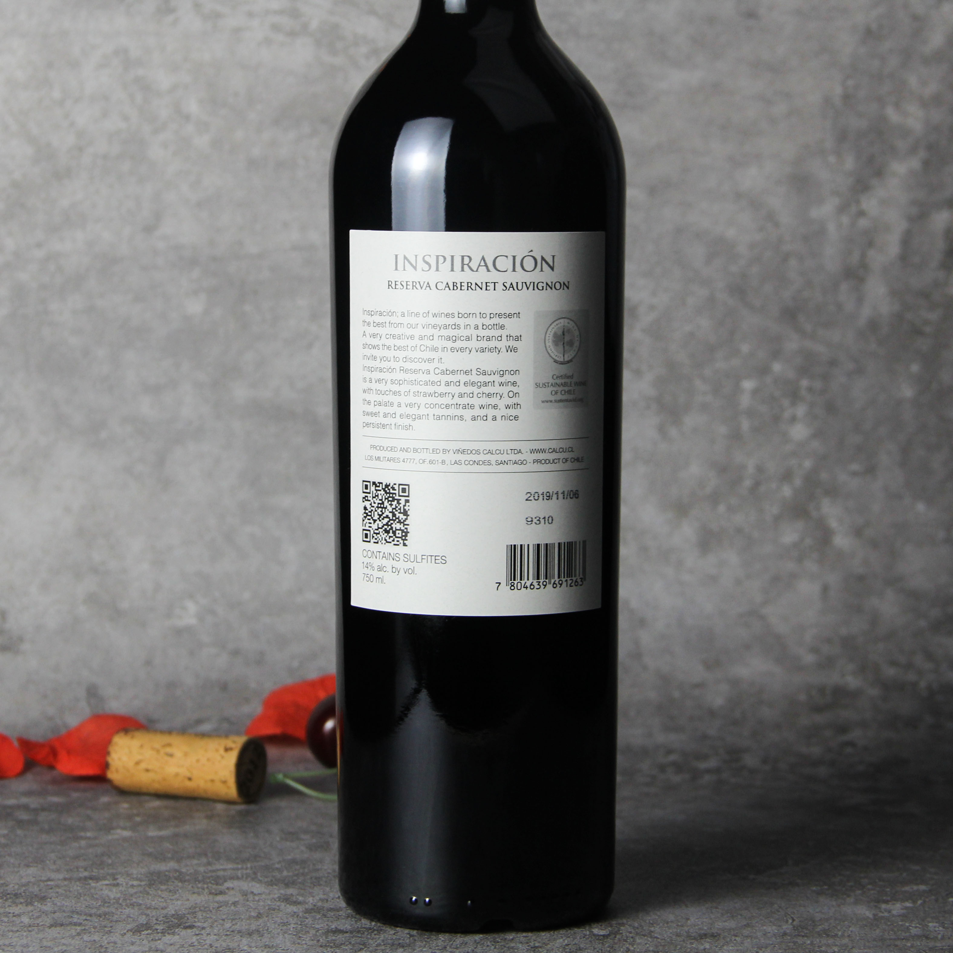 智利空加瓜谷灵感单一园珍藏赤霞珠红葡萄酒红酒