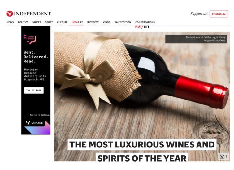 英国《独立报》发表《年度奢华酒单》，张裕摩塞尔葡萄酒入选