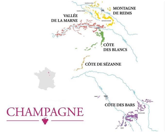 法国香槟产区分哪些区？