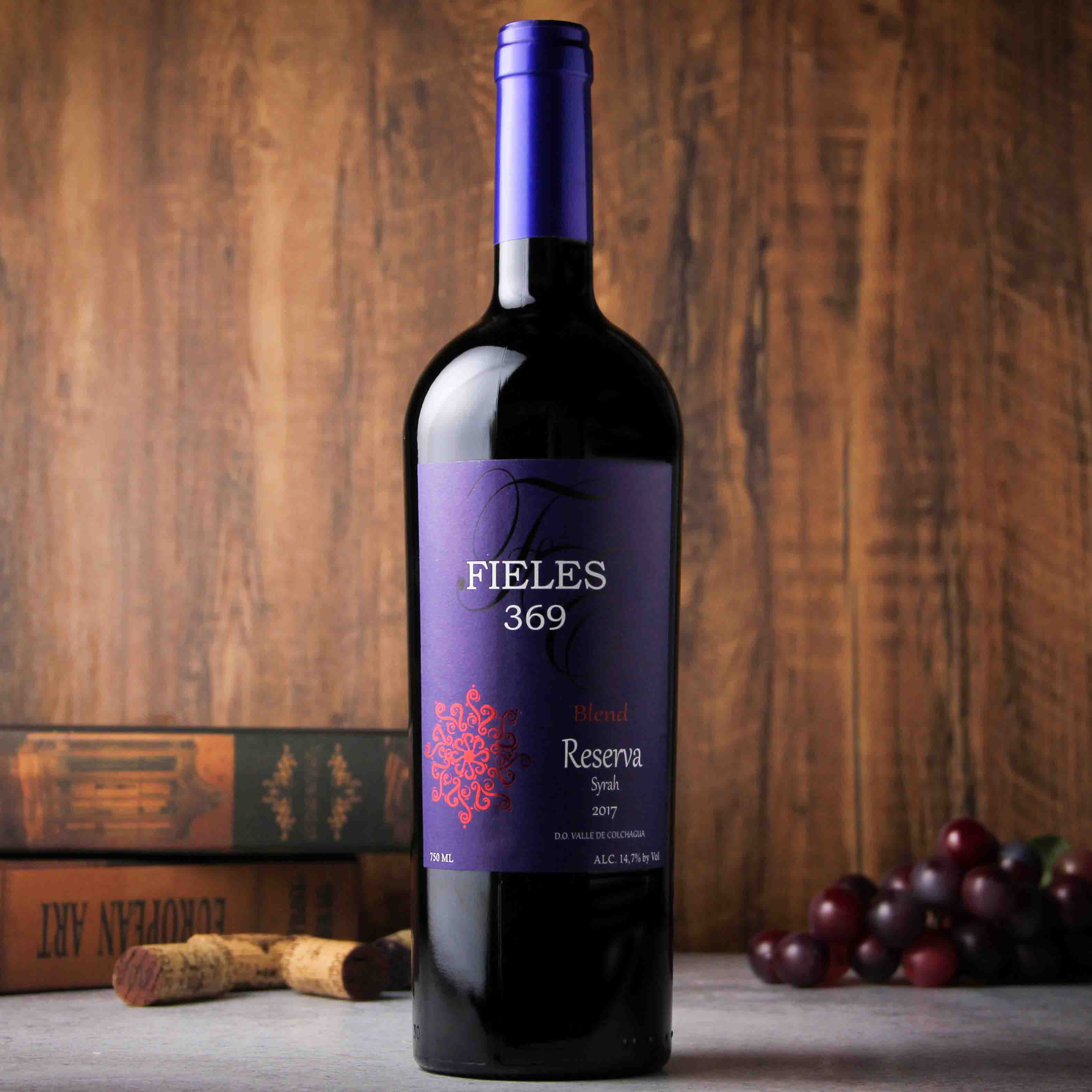 智利科尓查瓜谷菲利斯混酿珍藏西拉干红葡萄酒N369