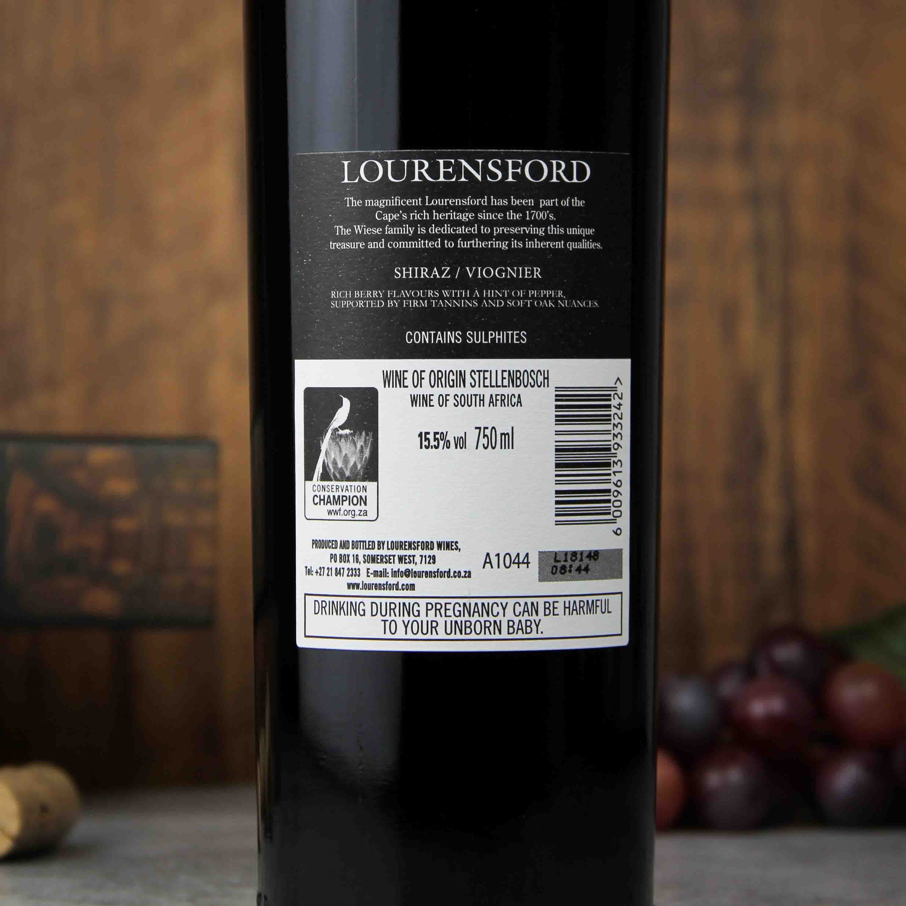 南非劳伦斯堡西拉子维奥涅尔红葡萄酒红酒 