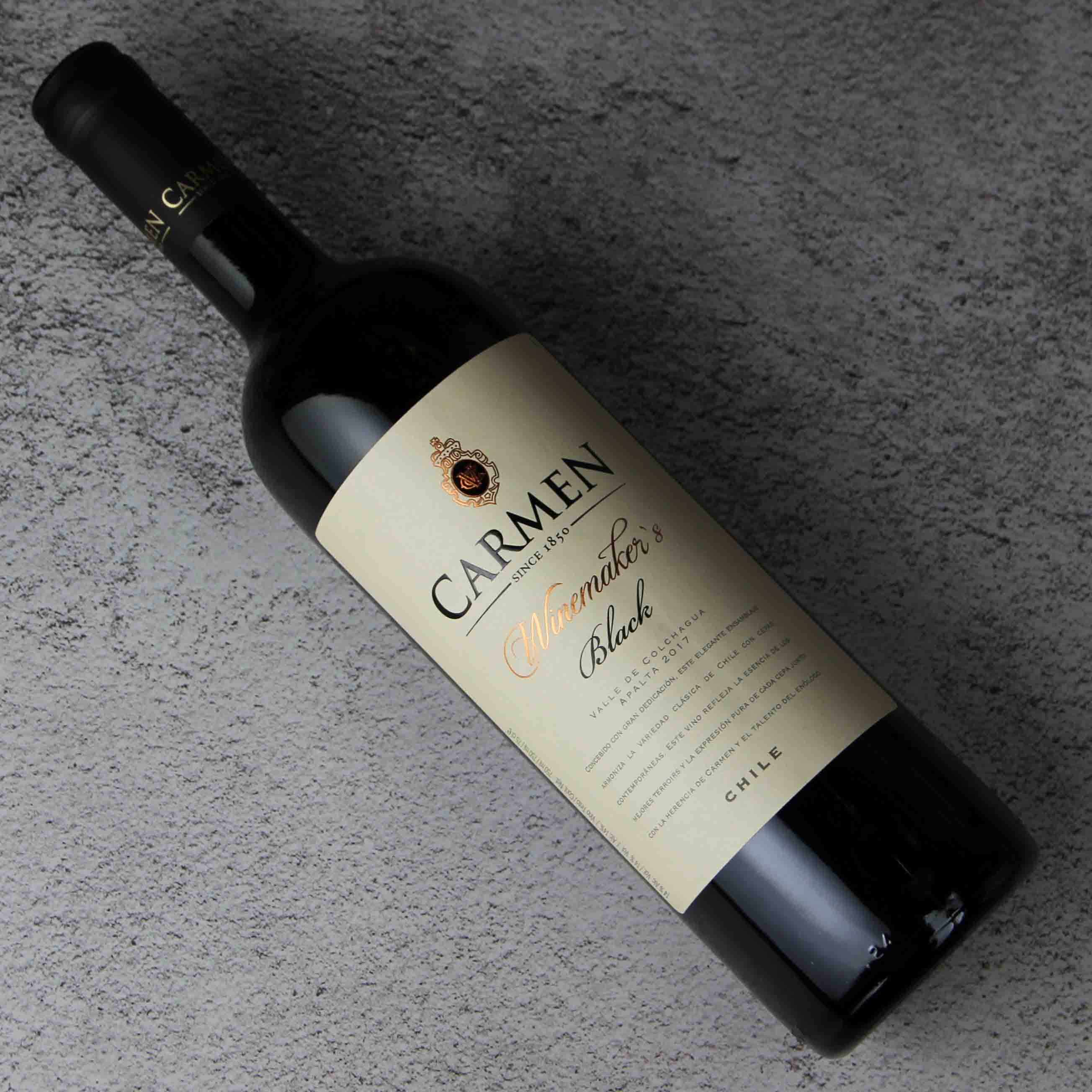 智利科尔查瓜山谷卡乐门酿酒师系列黑牌红葡萄酒  