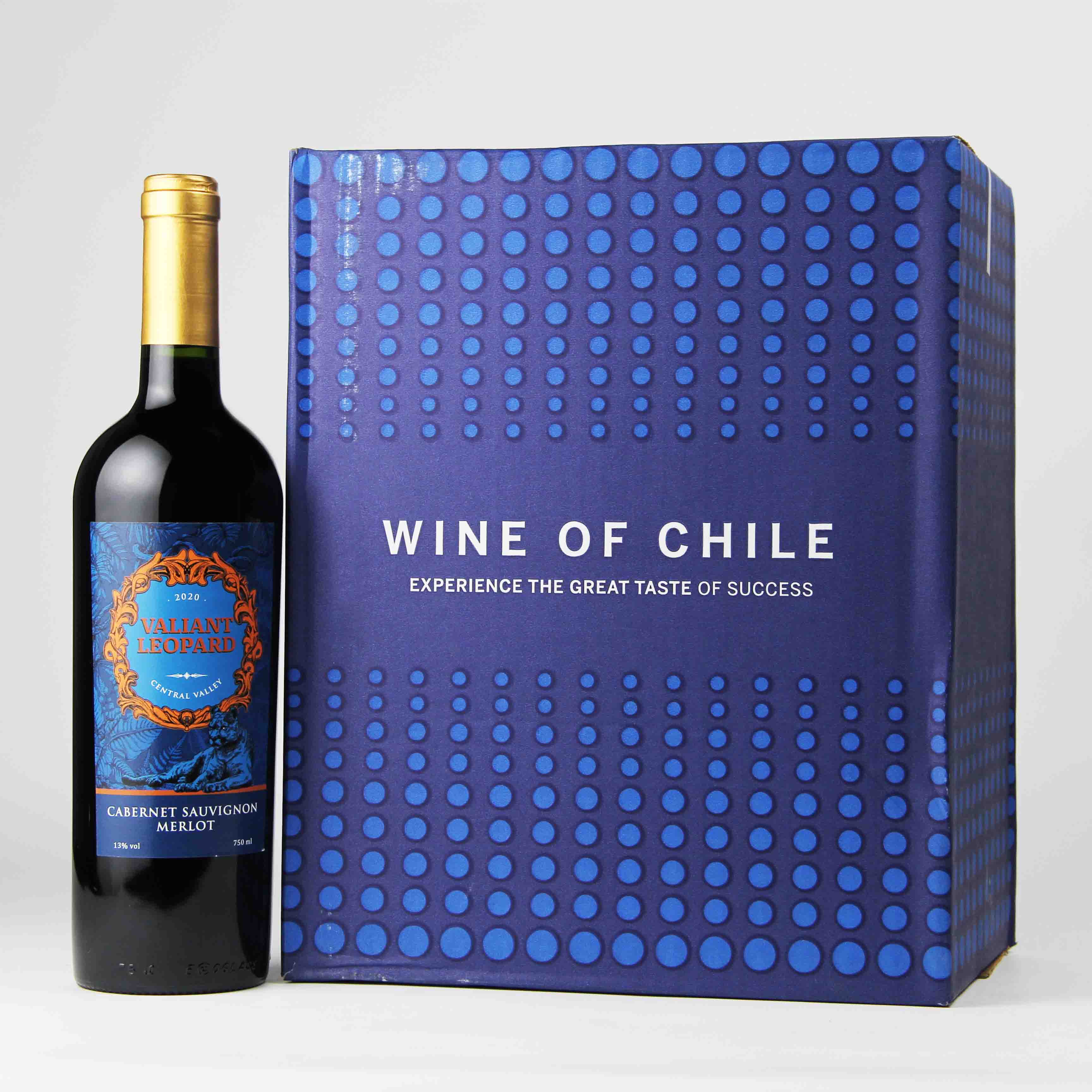 智利中央山谷骁豹赤霞珠美乐干红葡萄酒