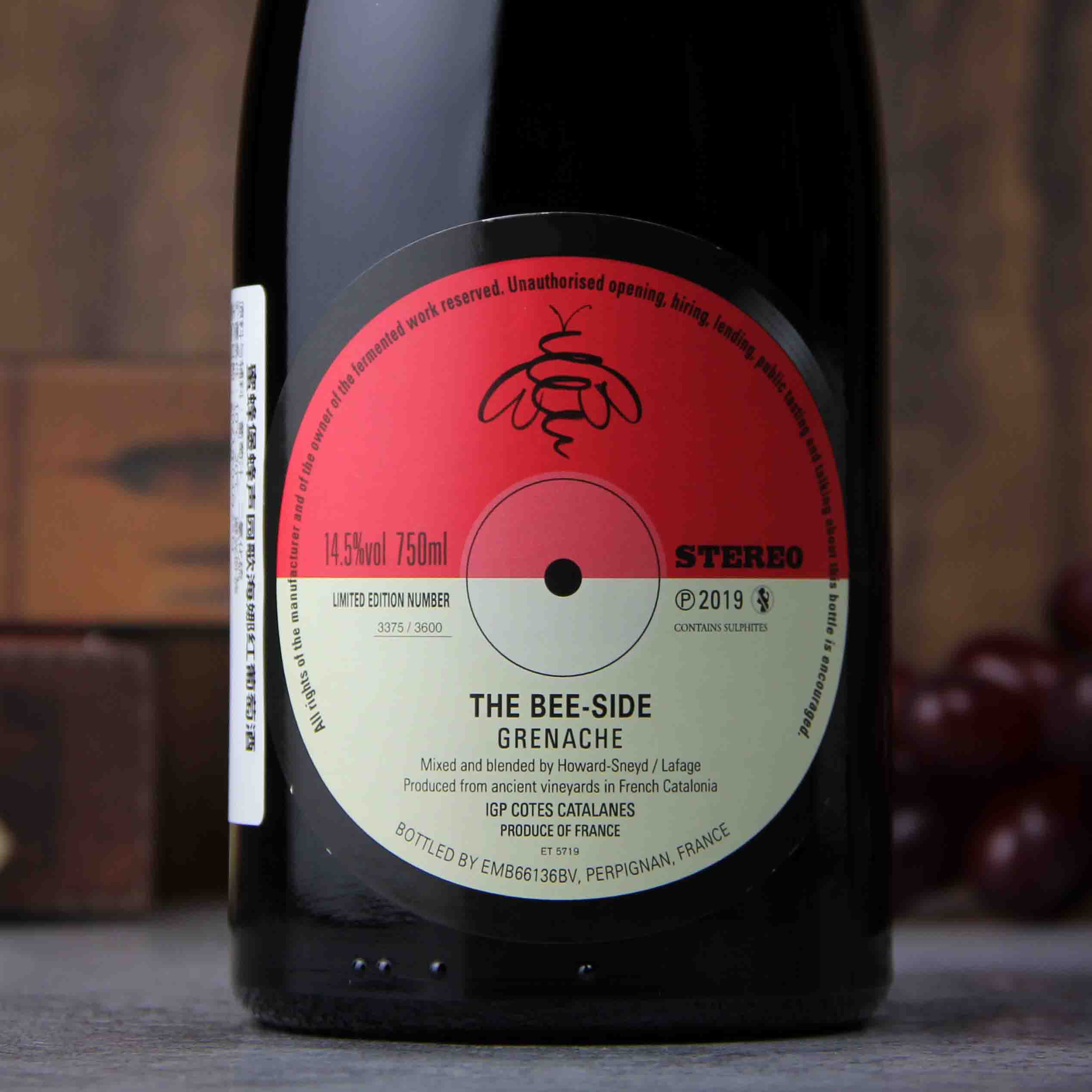 法国蜜蜂堡蜂声园歌海娜红葡萄酒 2019