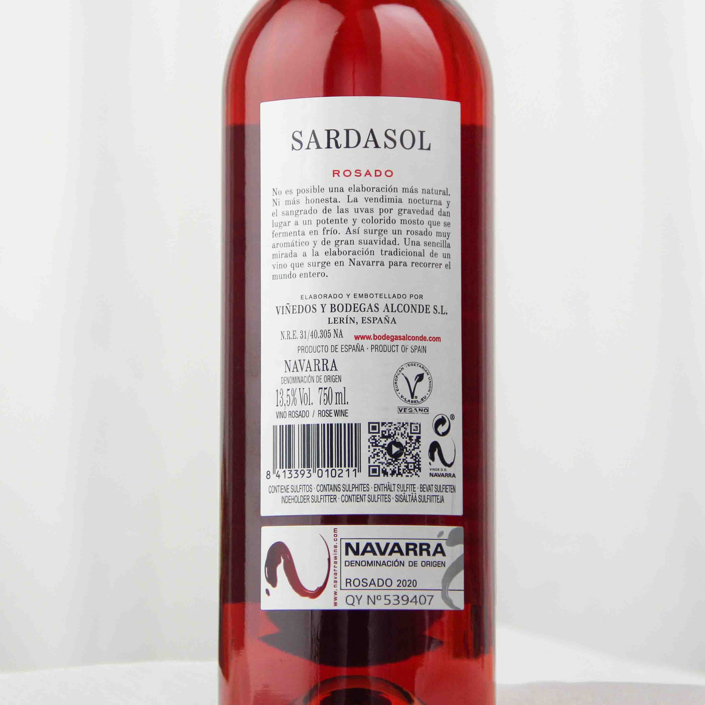 西班牙纳瓦拉阿尔康德酒庄维纳庄园玫瑰红葡萄酒
