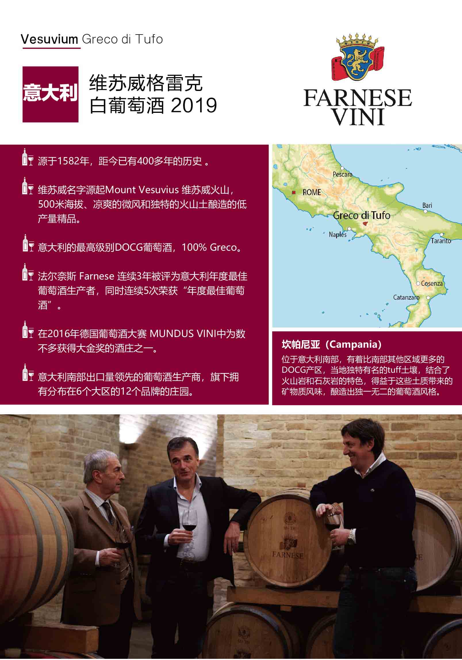 意大利维苏威格雷克白葡萄酒 2019